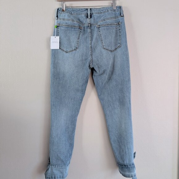 NWT Sam Edelman The Stiletto High Rise Skinny Crop Jeans Bow Detail Flirty Sz 30 - Picture 3 of 10